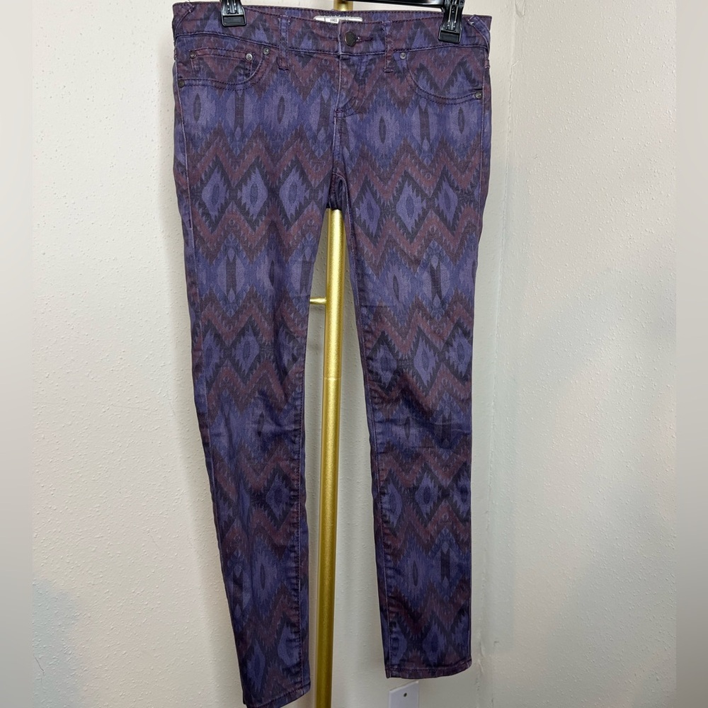 Free People Aztec Print Skinny Jeans